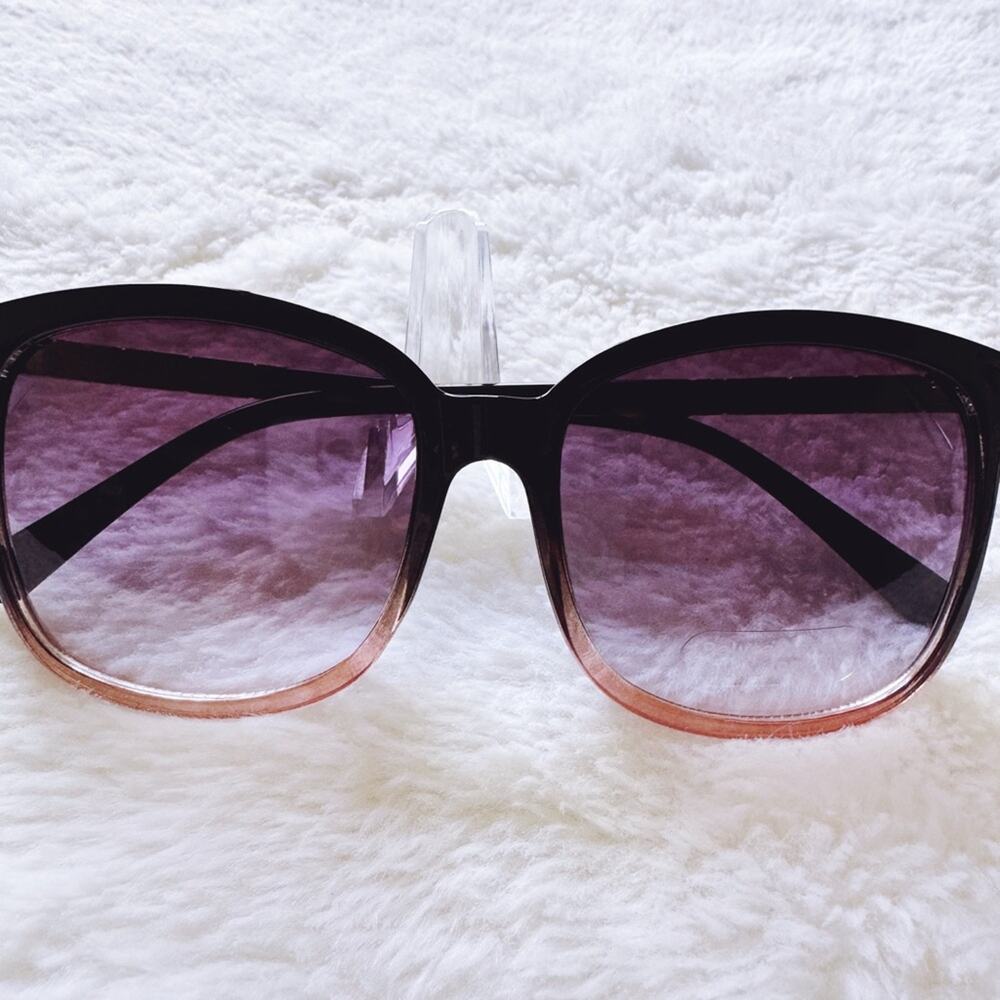 Joanne Clear w/ Purple Tint Square Sunglasses - Picture 2 of 15